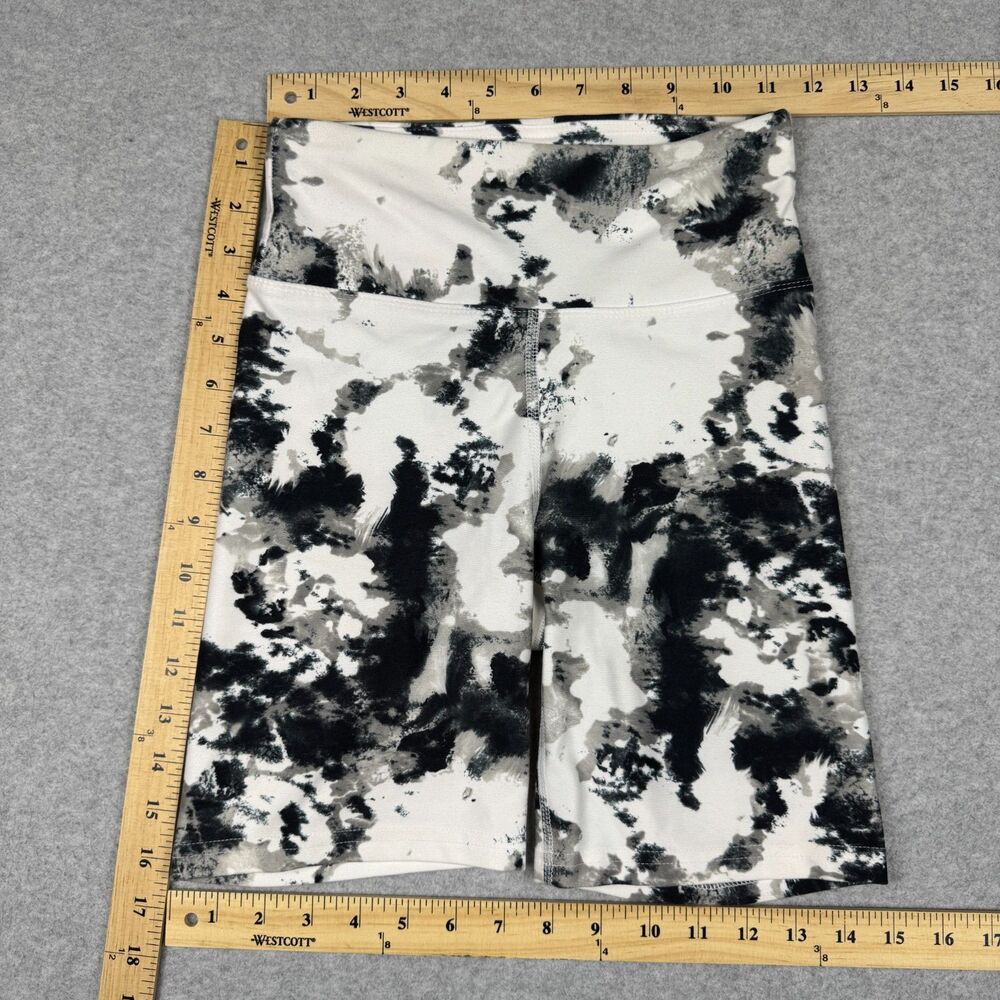 Women's Balance Collection Marbled Ink Pattern Biker Workout Shorts - Small - Picture 4 of 5